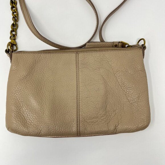 Fossil Sydney Crossbody Rose Metallic Purse Chain Leather Strap Zipper Purse Bag - Picture 4 of 13